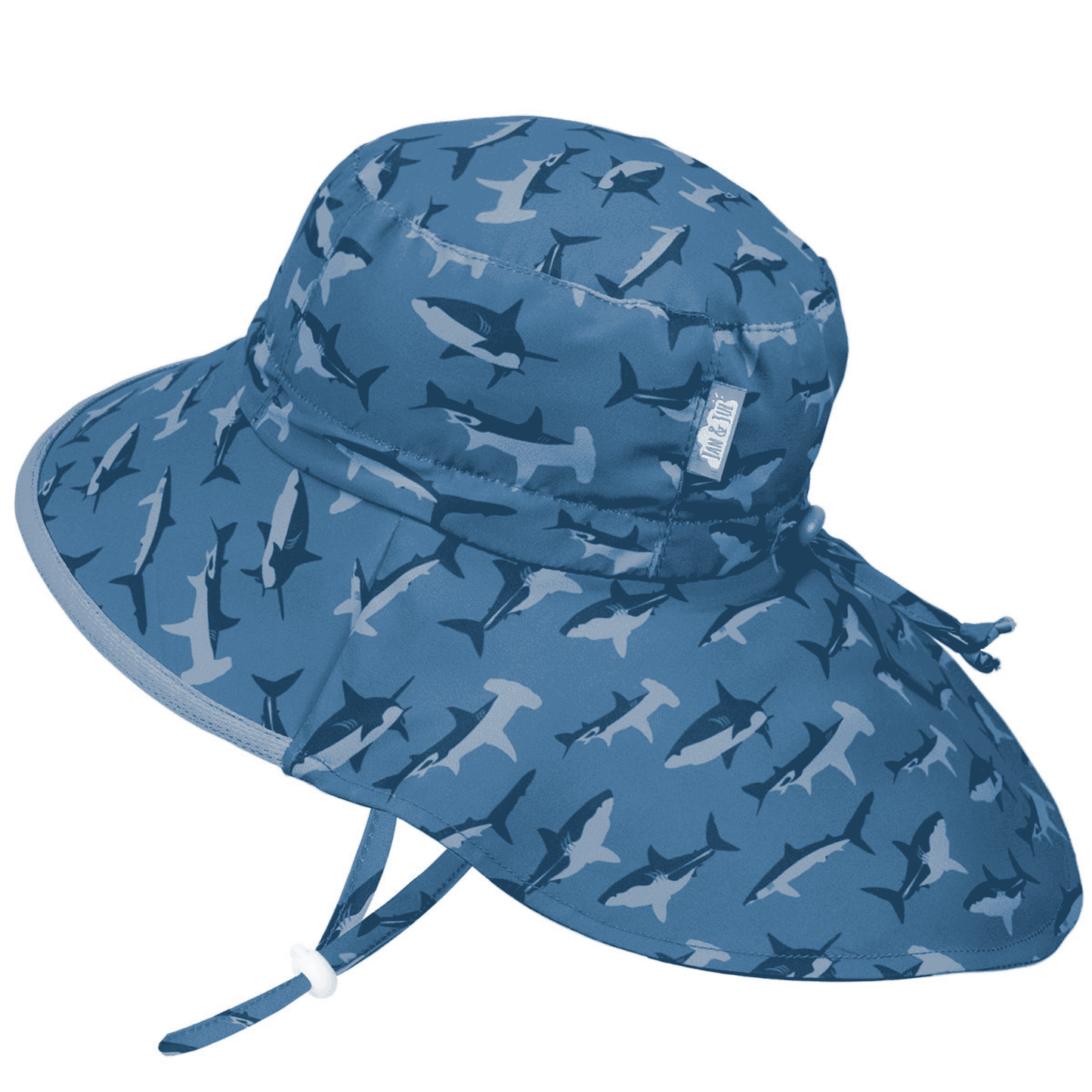 Jan & Jul Kids Gro-With-Me® Aqua-Dry Adventure UPF 50+ Sun Hats Shark / XL (5-12Y) HAV0-SHAN-XL