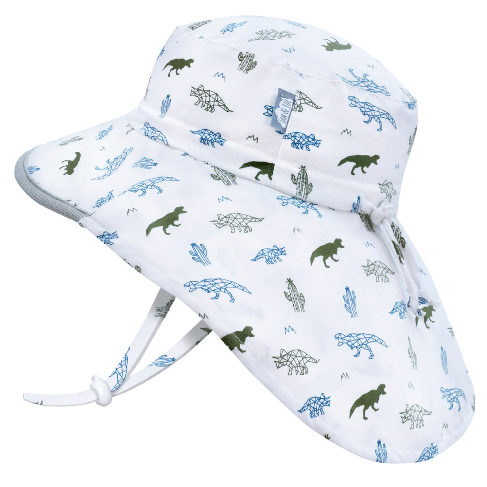 Jan & Jul Kids Gro-With-Me® Cotton Adventure UPF 50+ Sun Hats Dino / XL (5-12Y) HCA0-DNO-XL