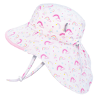 Jan & Jul Kids Gro-With-Me® Cotton Adventure UPF 50+ Sun Hats Rainbow Pink Trim / XL (5-12Y) HCA0-RBP-XL