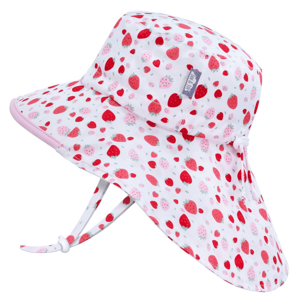 Jan & Jul Kids Gro-With-Me® Cotton Adventure UPF 50+ Sun Hats Strawberry / XL (5-12Y) HCA0-STR-XL