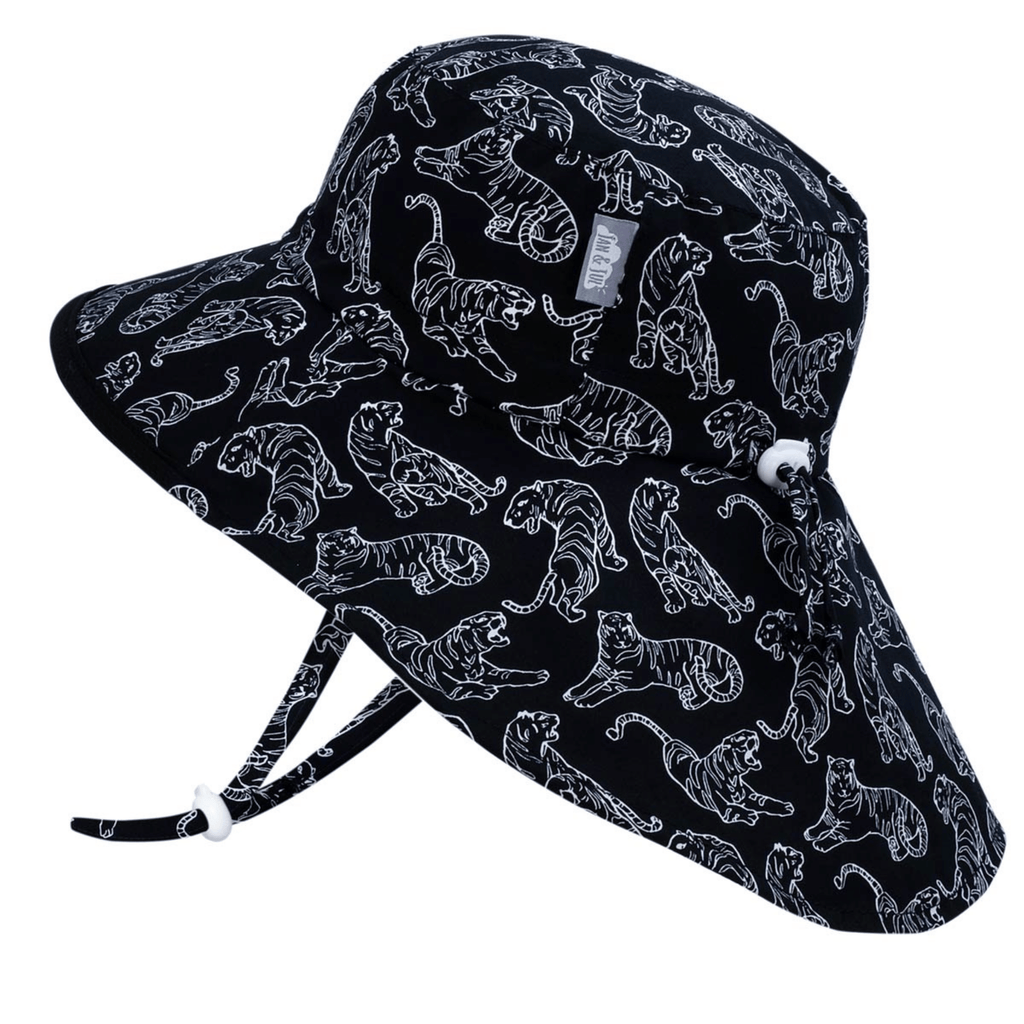 Jan & Jul Kids Gro-With-Me® Cotton Adventure UPF 50+ Sun Hats Tiger / XL (5-12Y) HCA0-TIG-XL
