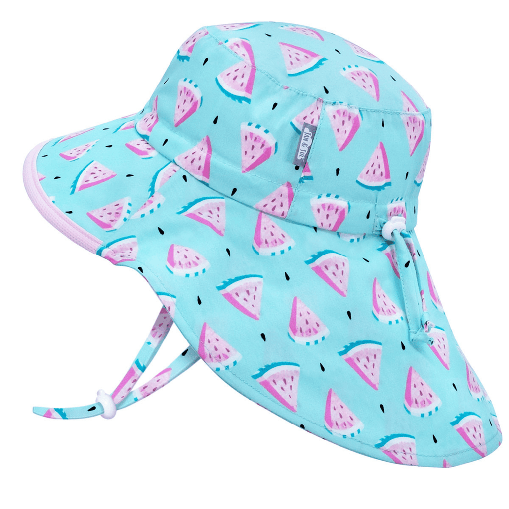 Jan & Jul Kids Gro-With-Me® Cotton Adventure UPF 50+ Sun Hats Watermelon / XL (5-12Y) HCA0-WTM-XL
