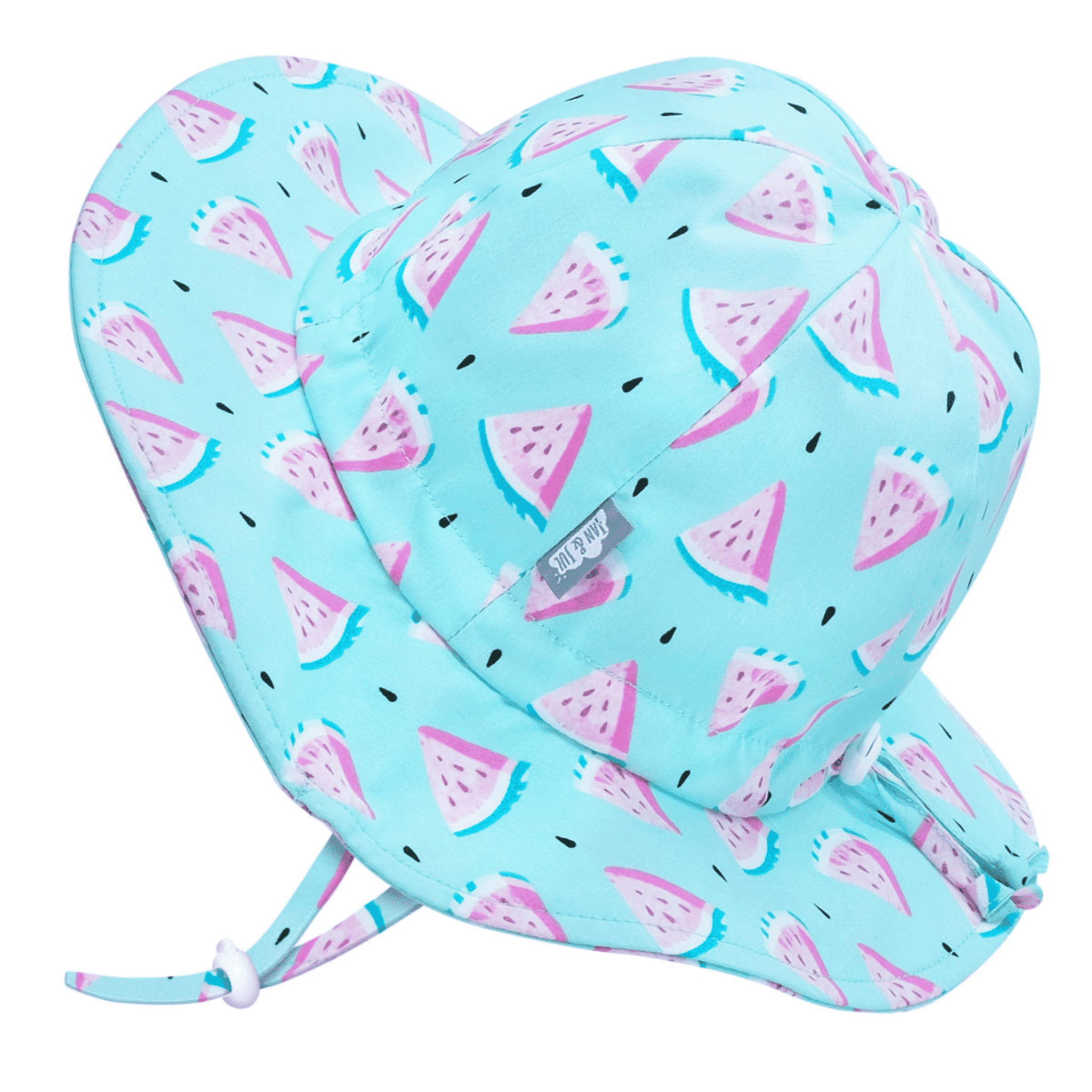 Jan & Jul Kids Gro-With-Me® Cotton Floppy UPF 50+ Sun Hats Watermelon / XL (5-12Y) HCF0-WTM-XL
