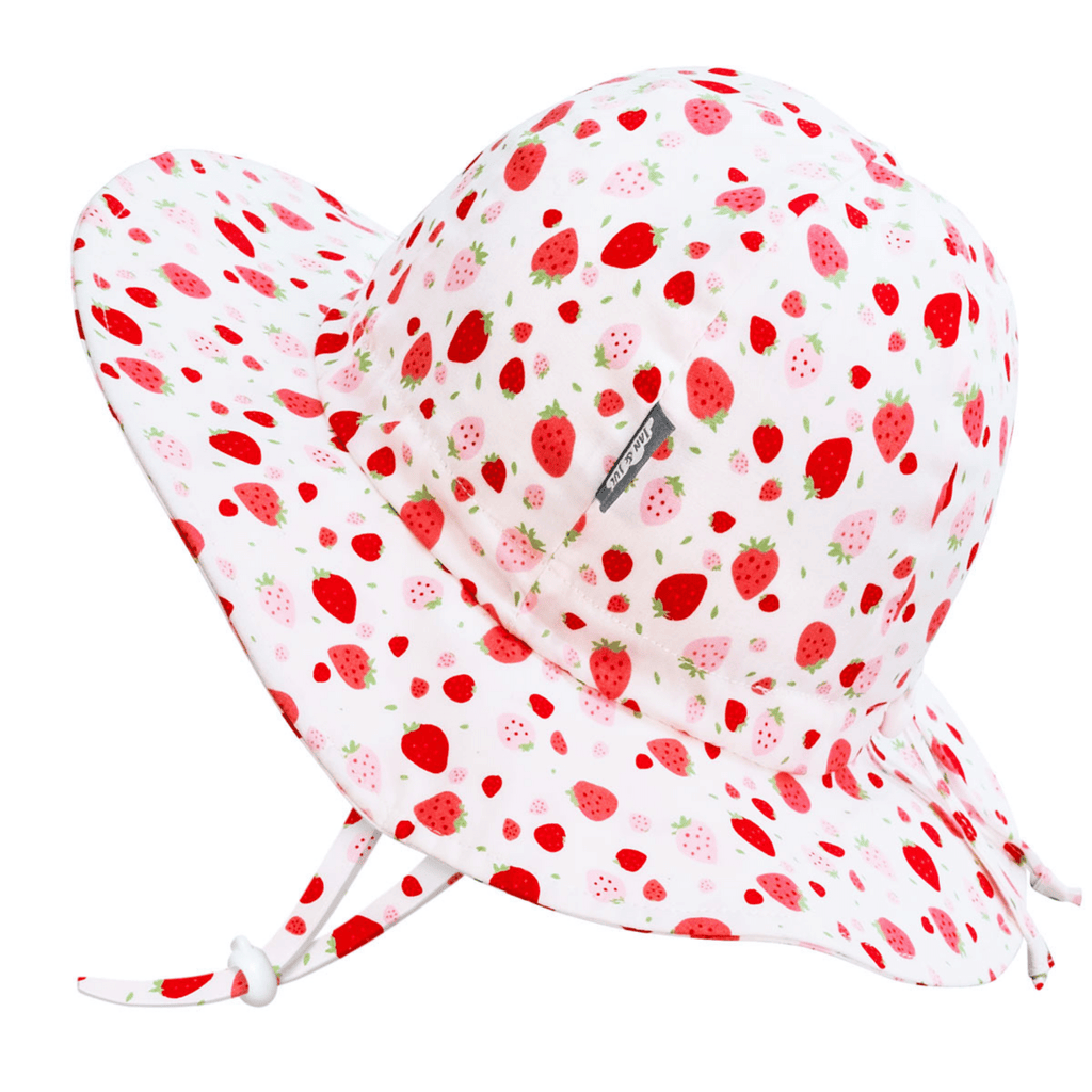 Jan & Jul Kids Gro-With-Me® Cotton Floppy UPF 50+ Sun Hats Strawberry / XL (5-12Y) HCF0-STR-XL