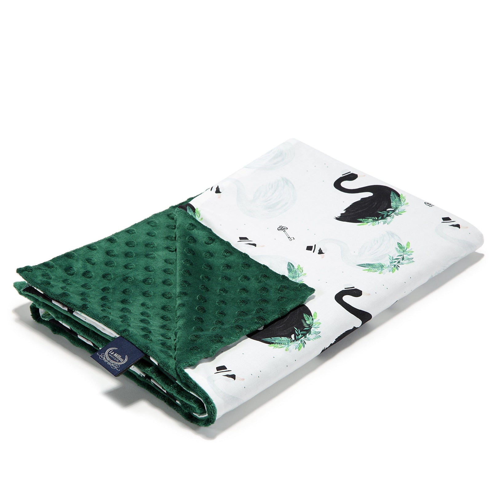 La Millou Light Toddler Large Blanket - Jungle Swan | Bottle Green La Millou Light Toddler Large Blanket - Jungle Swan | Bottle Green 