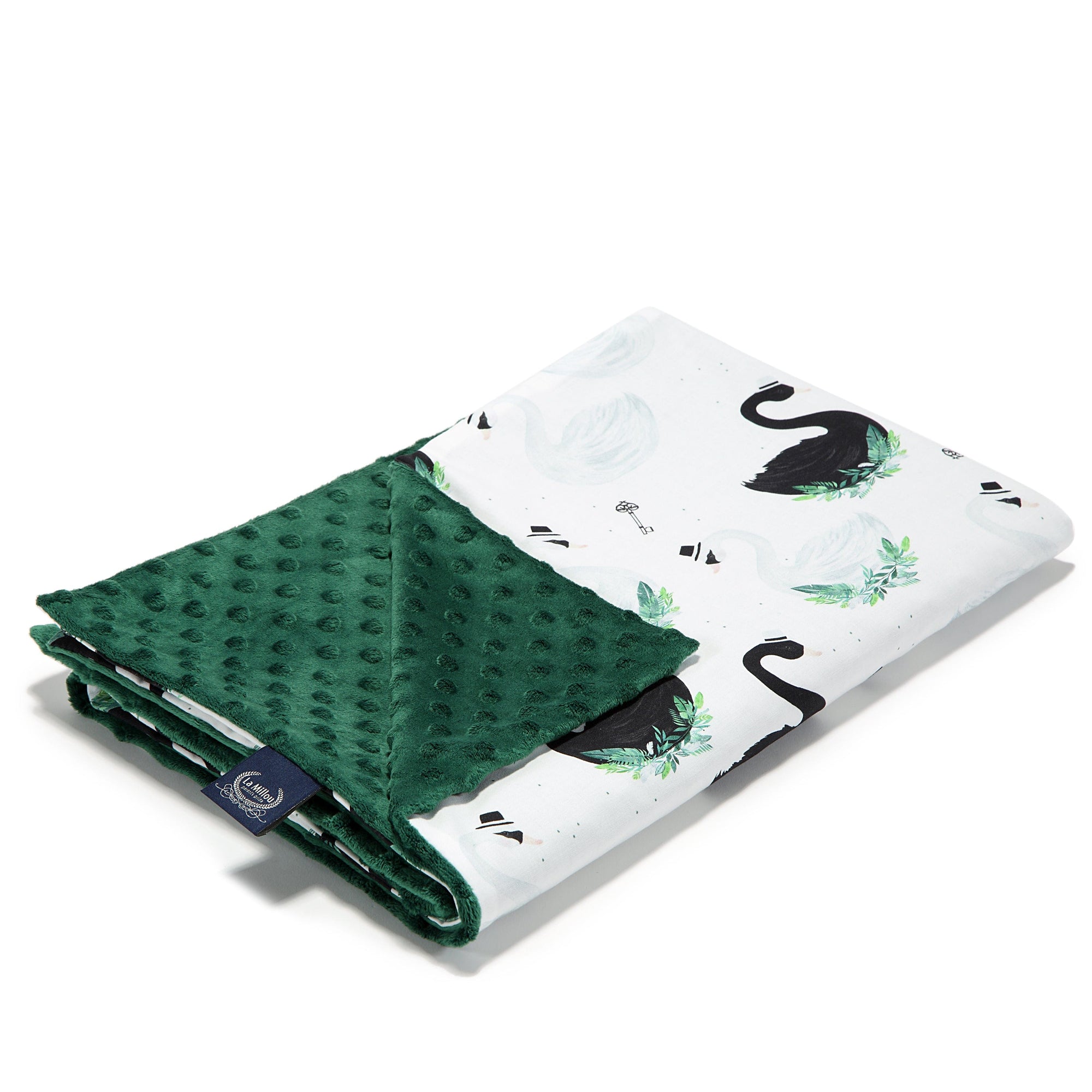 La Millou Light Toddler Large Blanket - Jungle Swan | Bottle Green La Millou Light Toddler Large Blanket - Jungle Swan | Bottle Green 