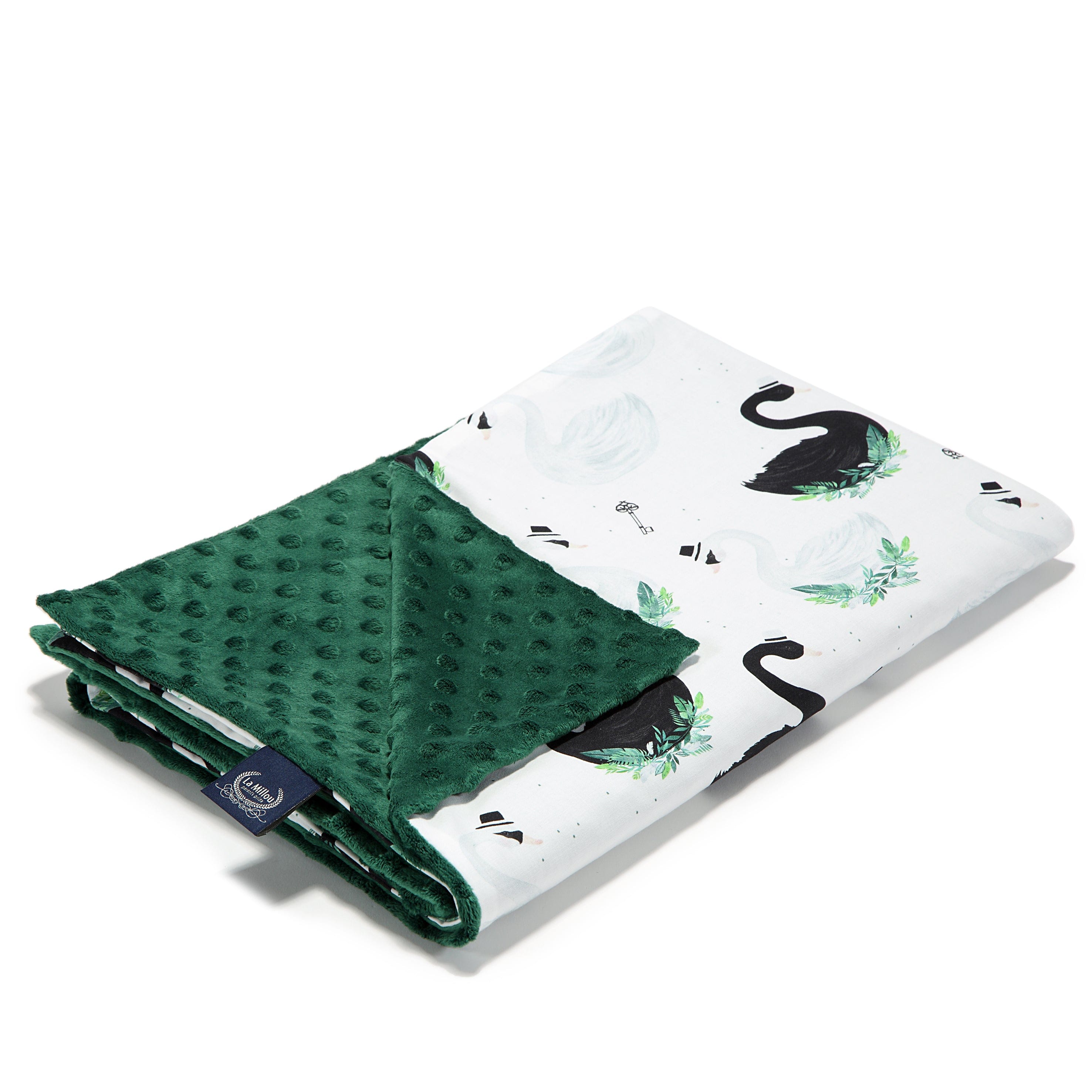 La Millou Light Toddler Large Blanket - Jungle Swan | Bottle Green La Millou Light Toddler Large Blanket - Jungle Swan | Bottle Green 