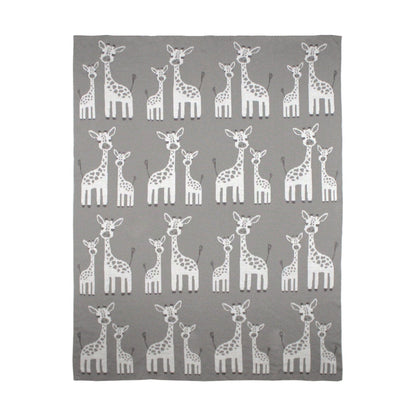 Mister Fly Keepsake Giraffe Mum and Baby Cotton Knitted Baby Blanket Mister Fly Keepsake Giraffe Mum and Baby Cotton Knitted Baby Blanket 