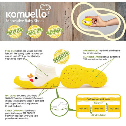 Komuello Floral Baby Rubber Sole Sock Shoes Komuello Floral Baby Rubber Sole Sock Shoes 