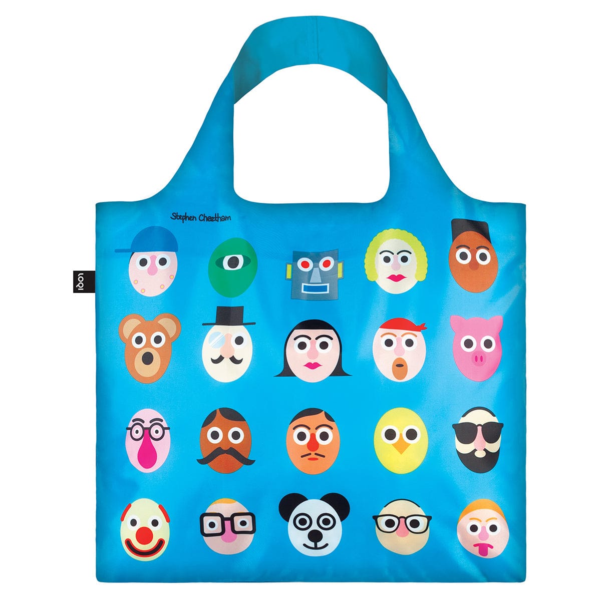 LOQI Stephen Cheetham Faces II Reusable Tote Bag LOQI Stephen Cheetham Faces II Reusable Tote Bag 