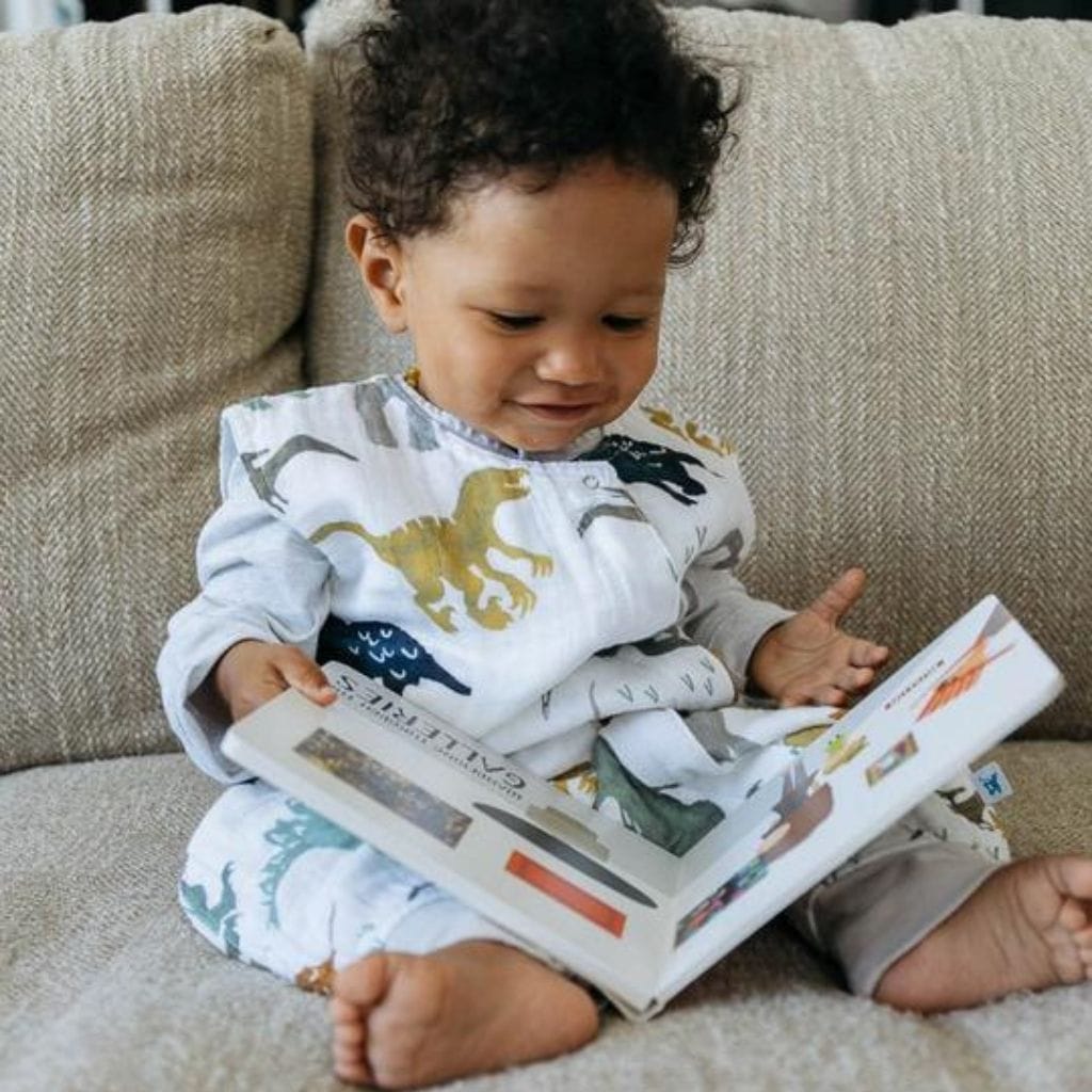Little Unicorn Cotton Muslin Romper - Dino Friends Little Unicorn Cotton Muslin Romper - Dino Friends 
