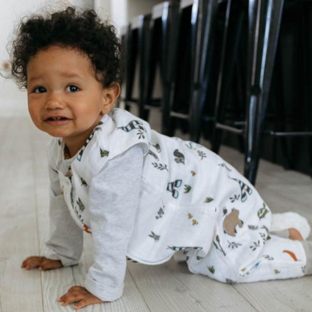 Little Unicorn Cotton Muslin Romper - Forest Friends Little Unicorn Cotton Muslin Romper - Forest Friends 