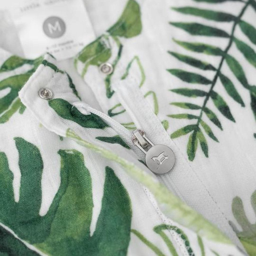 Little Unicorn Cotton Muslin Romper - Tropical Leaf Little Unicorn Cotton Muslin Romper - Tropical Leaf 
