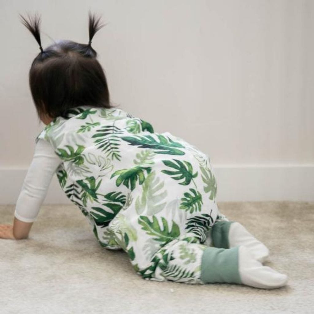 Little Unicorn Cotton Muslin Romper - Tropical Leaf Little Unicorn Cotton Muslin Romper - Tropical Leaf 