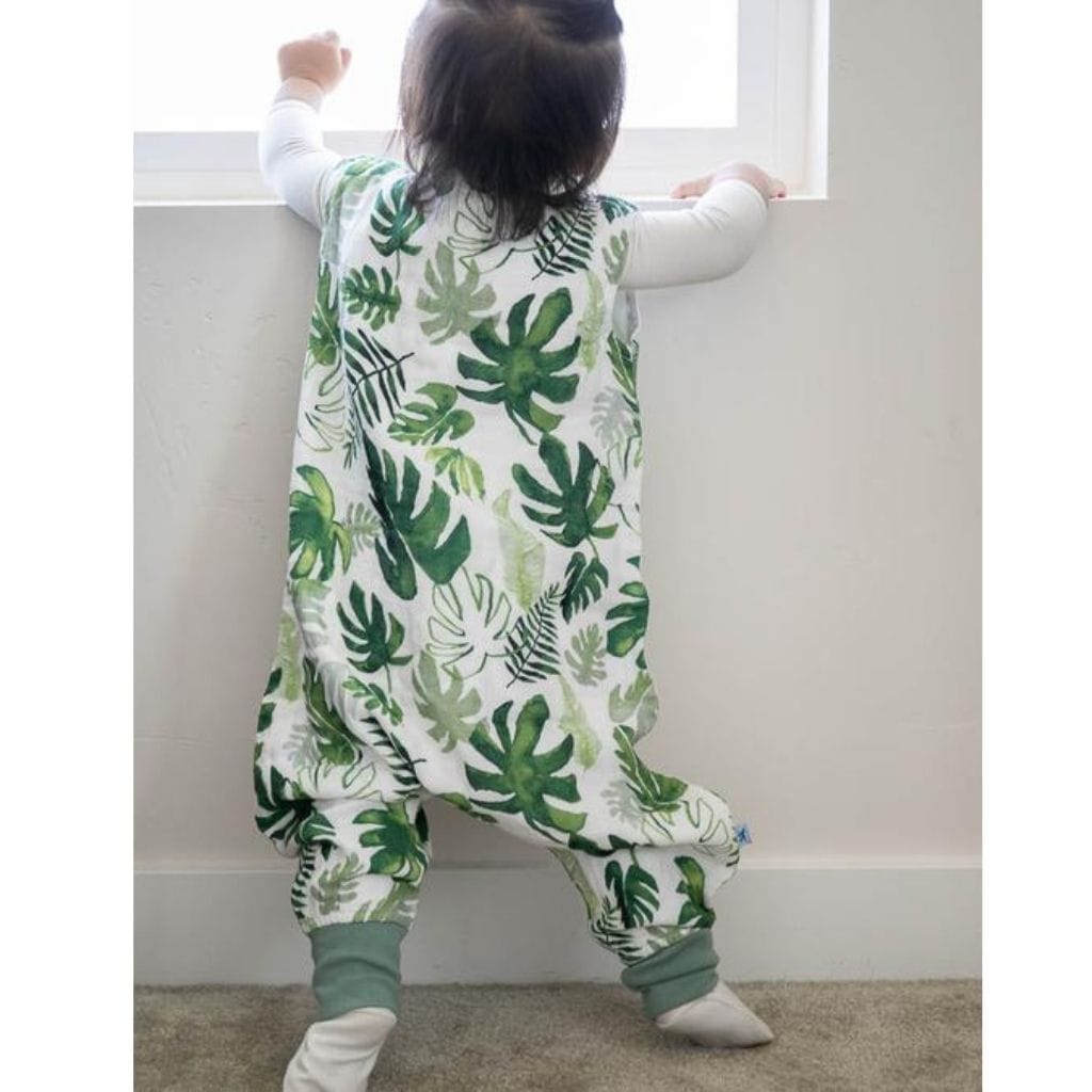 Little Unicorn Cotton Muslin Romper - Tropical Leaf Little Unicorn Cotton Muslin Romper - Tropical Leaf 