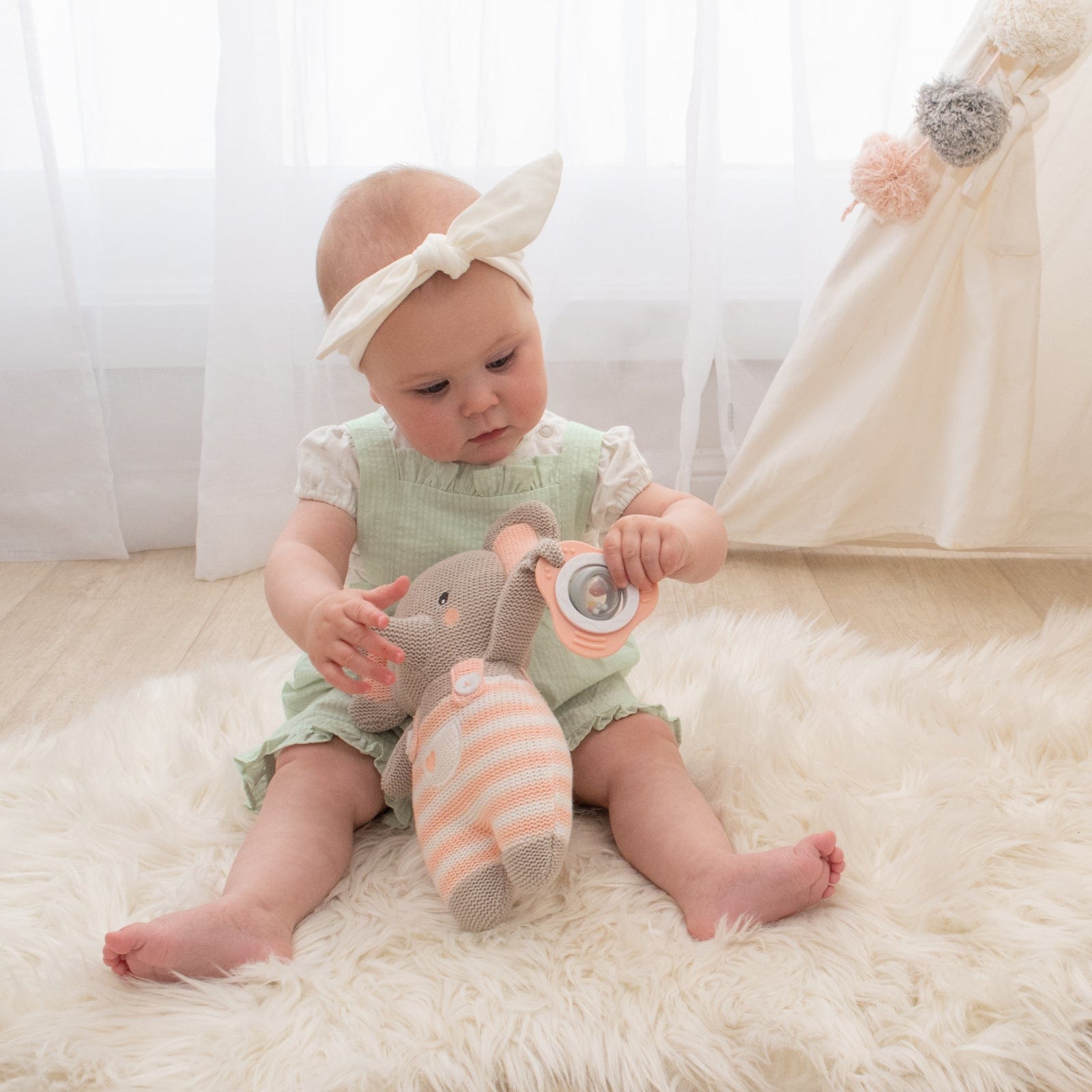Living Textiles Huggable Elephant Activity Toy Living Textiles Huggable Elephant Activity Toy 