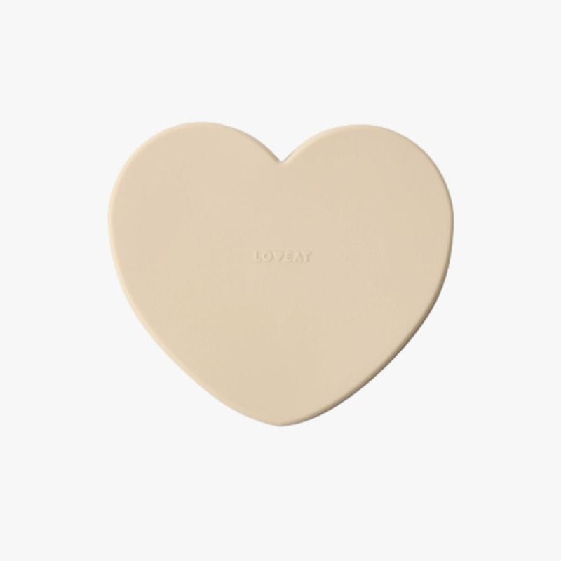 Loveat Heart Silicone Suction Plate + Lid Latte 