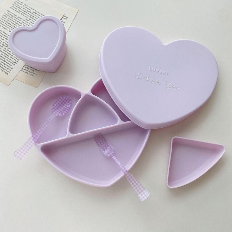 Loveat Heart Silicone Suction Plate + Lid Loveat Heart Silicone Suction Plate + Lid 