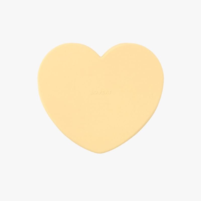 Loveat Heart Silicone Suction Plate + Lid Butter Yellow 