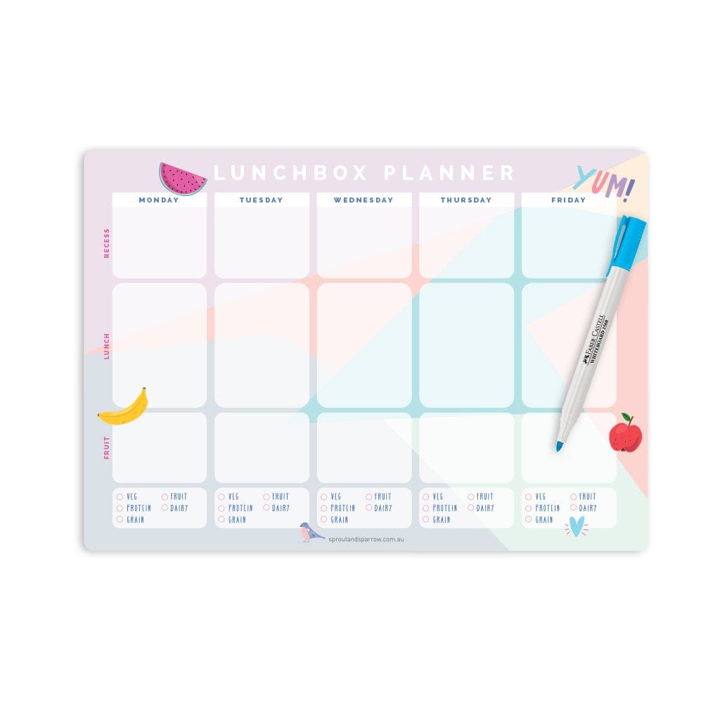 Sprout and Sparrow Write On A4 Magnetic Lunchbox Planner Sprout and Sparrow Write On A4 Magnetic Lunchbox Planner 