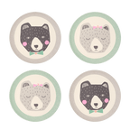 Love Mae Small Bamboo Plates 4pk | Mama and Papa Bear Love Mae Small Bamboo Plates 4pk | Mama and Papa Bear 