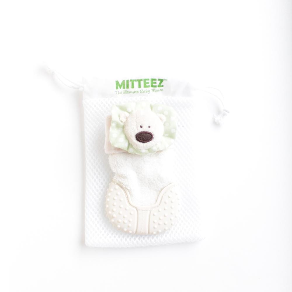 Mitteez Organic Teething Mitten - Pea Bear Mitteez Organic Teething Mitten - Pea Bear 