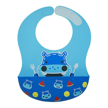 Marcus & Marcus Wide Coverage Silicone Bib Lucas Blue Hippo MNMBB40-HP