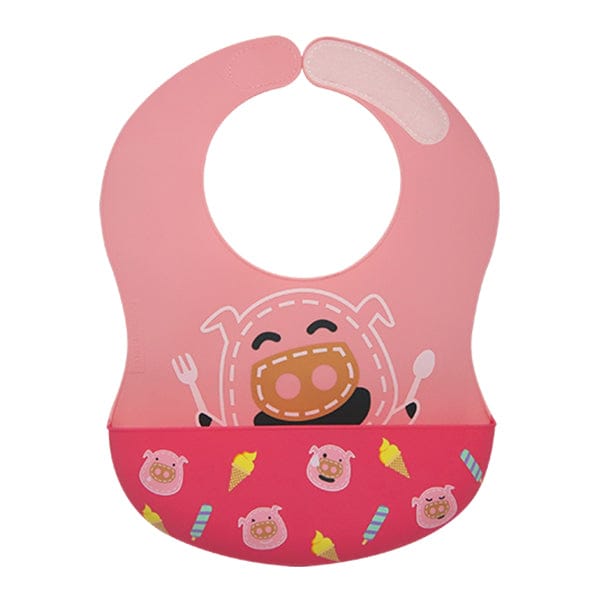Marcus & Marcus Wide Coverage Silicone Bib Pokey Pink Pig MNMBB40-PG