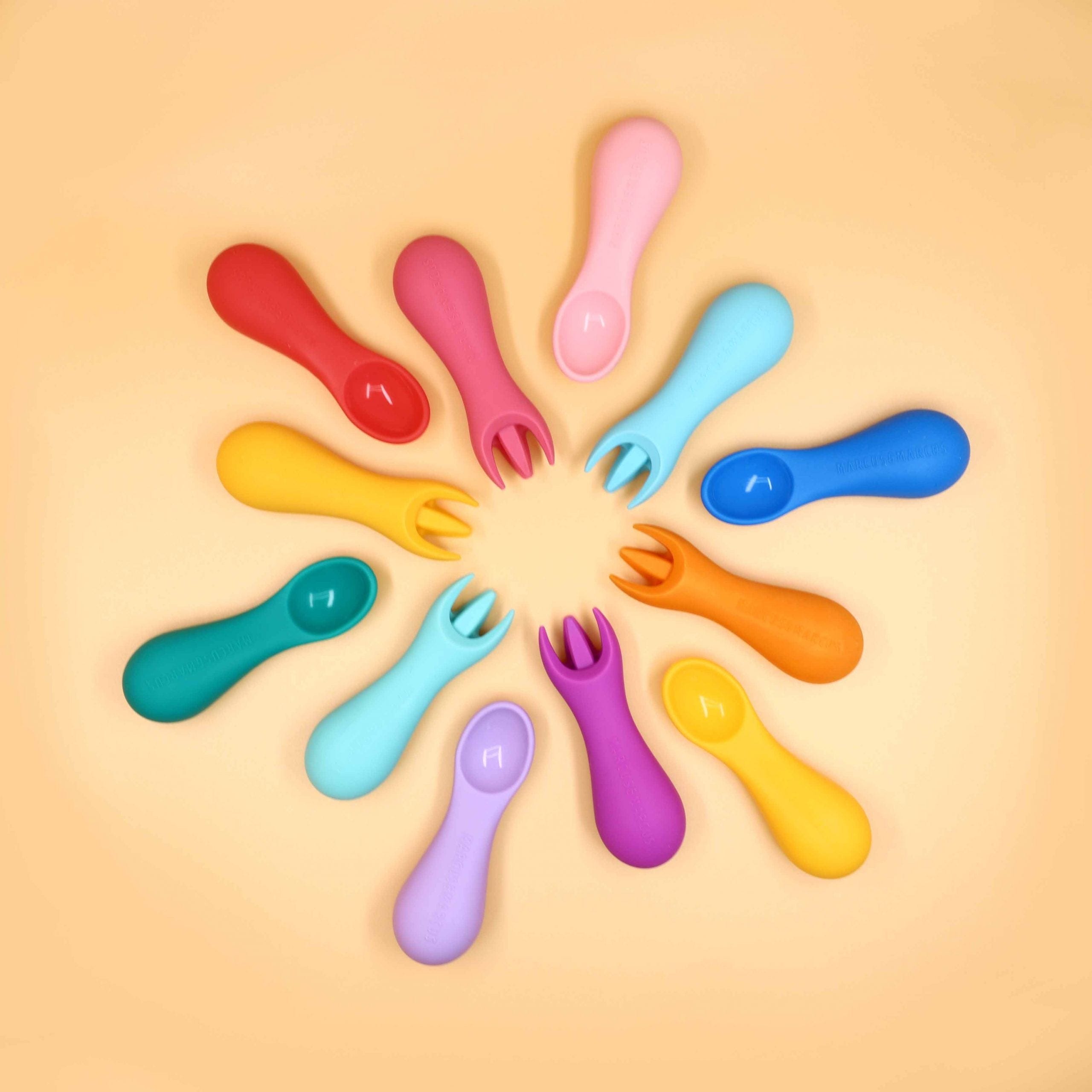 Marcus & Marcus Silicone Palm Grasp Spoon & Fork Set Marcus & Marcus Silicone Palm Grasp Spoon & Fork Set 