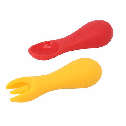 Marcus & Marcus Silicone Palm Grasp Spoon & Fork Set Red MNMBB41-LN