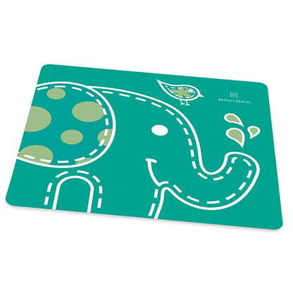 Marcus & Marcus Soft Silicone Animal Patterned Placemat Ollie Green Elephant MNMKD02-EP