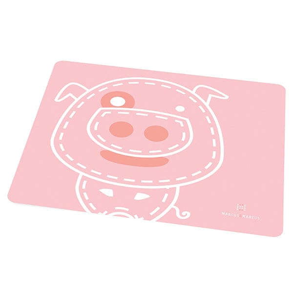 Marcus & Marcus Soft Silicone Animal Patterned Placemat Pokey Pink Pig MNMKD02-PG
