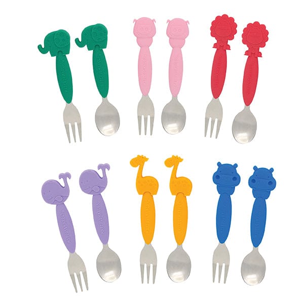 Marcus & Marcus Kids Easy Grip Stainless Steel Spoon & Fork Set Marcus & Marcus Kids Easy Grip Stainless Steel Spoon & Fork Set 