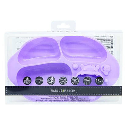 Marcus & Marcus Yummy Dips Suction Divided Plate Marcus & Marcus Yummy Dips Suction Divided Plate 