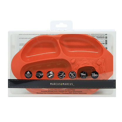 Marcus & Marcus Yummy Dips Suction Divided Plate Marcus & Marcus Yummy Dips Suction Divided Plate 