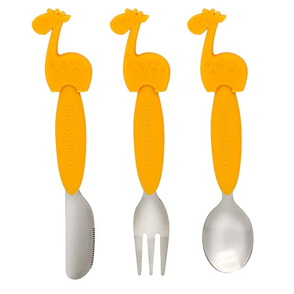Marcus & Marcus Kids Cutlery 3 pc Set Lola Yellow Giraffe MNMKD37-GF