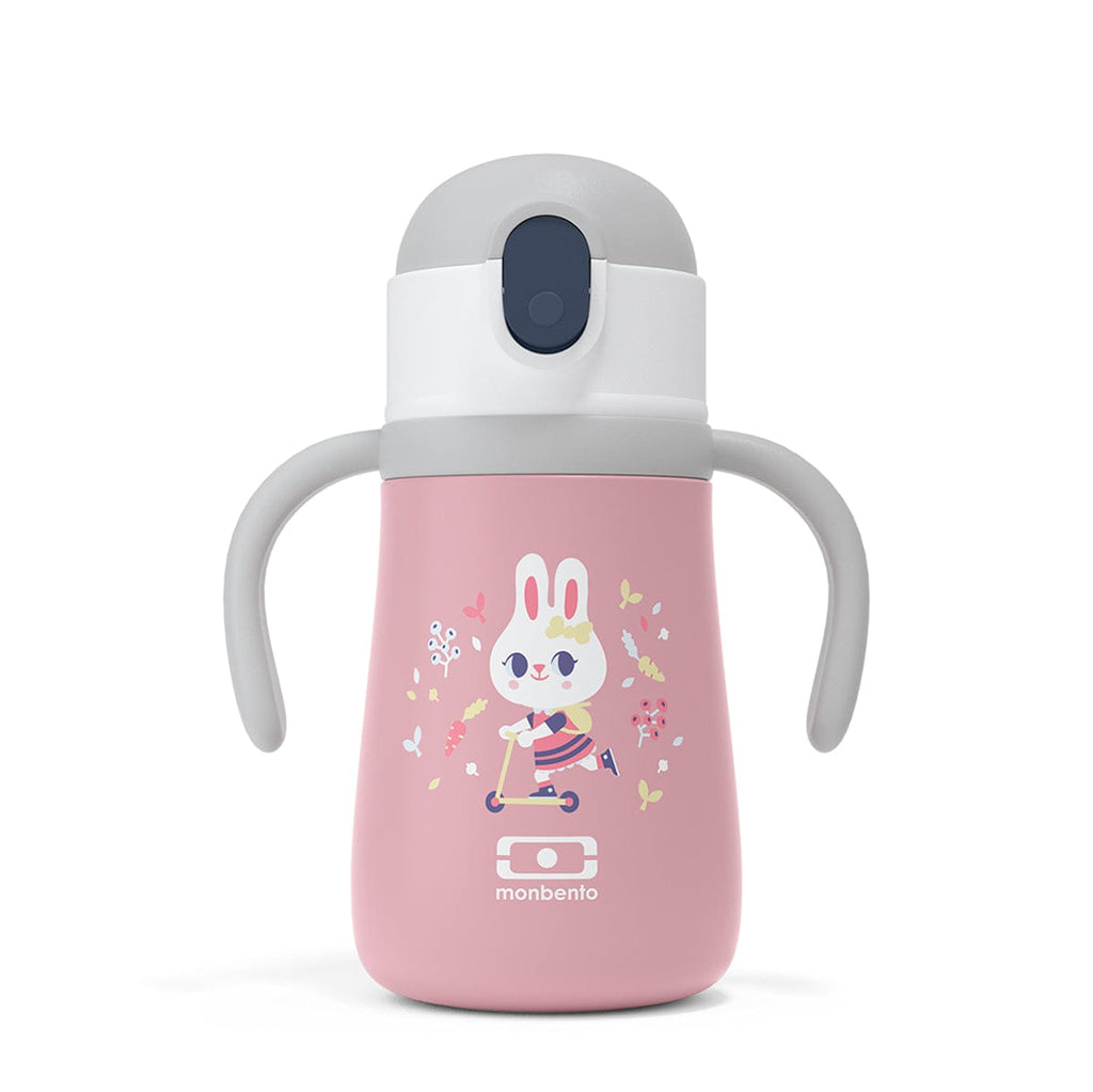 Monbento Stram Pink Bunny Convertible Insulated Stainless Steel Kids Drink Bottle 360ml Monbento Stram Pink Bunny Convertible Insulated Stainless Steel Kids Drink Bottle 360ml 