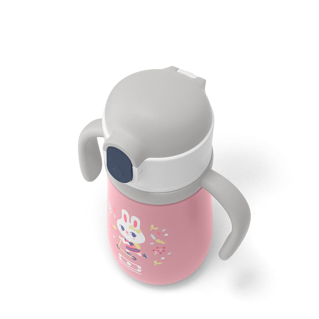 Monbento Stram Pink Bunny Convertible Insulated Stainless Steel Kids Drink Bottle 360ml Monbento Stram Pink Bunny Convertible Insulated Stainless Steel Kids Drink Bottle 360ml 