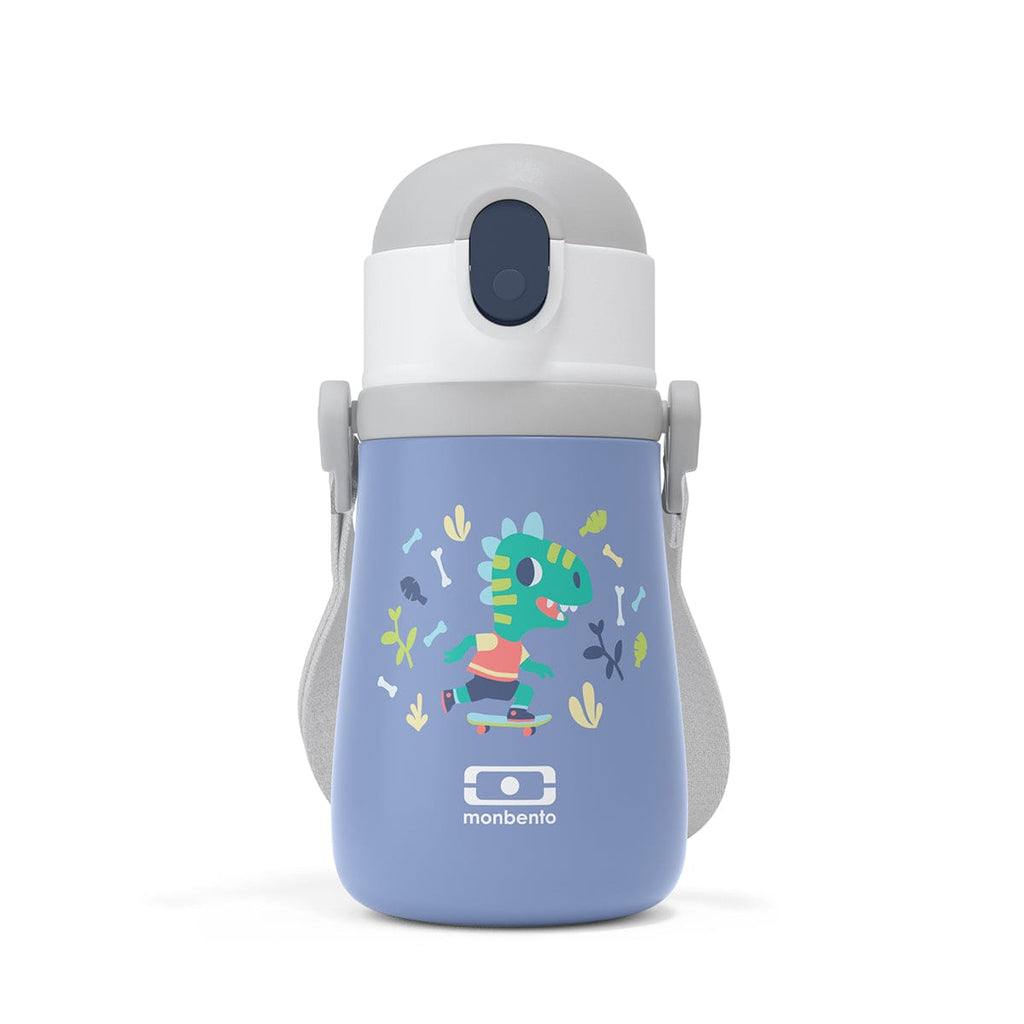 Monbento Stram Blue Dino Convertible Insulated Stainless Steel Kids Drink Bottle 360ml Monbento Stram Blue Dino Convertible Insulated Stainless Steel Kids Drink Bottle 360ml 