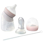 Marcus & Marcus Silicone Angled Feeding Bottle & Spoon Pink / 120 ml MNMNU11-PK