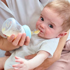 Marcus & Marcus Silicone Angled Feeding Bottle & Spoon Marcus & Marcus Silicone Angled Feeding Bottle & Spoon 