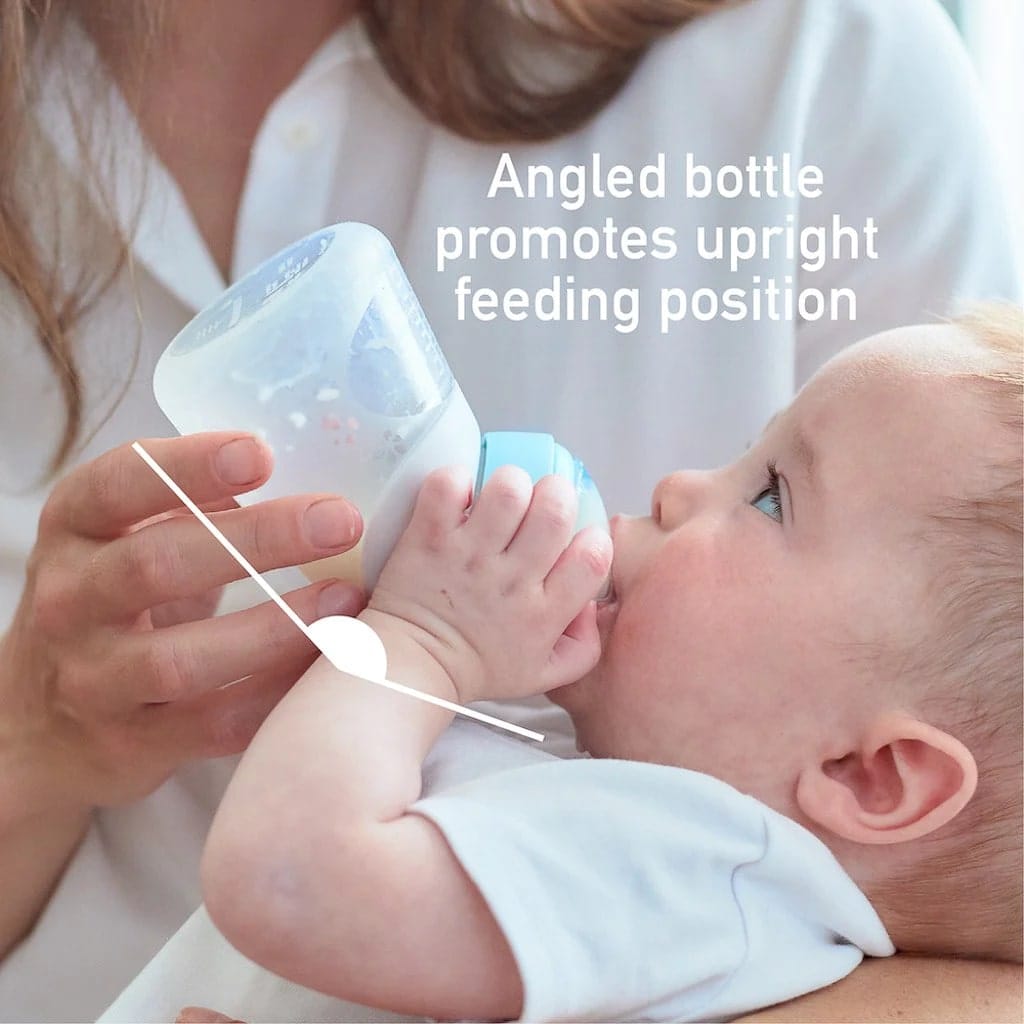 Marcus & Marcus Silicone Angled Feeding Bottle & Spoon Marcus & Marcus Silicone Angled Feeding Bottle & Spoon 