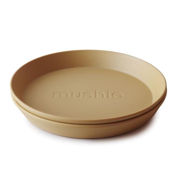 Mushie Round Plates, Set of 2 (Mustard) Mushie Round Plates, Set of 2 (Mustard) 