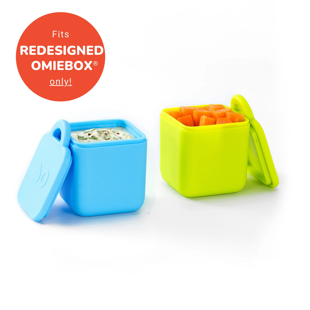 Omie Silicone Dip Containers for OmieBox V2, Set of 2 Blue / Lime OMSILC302