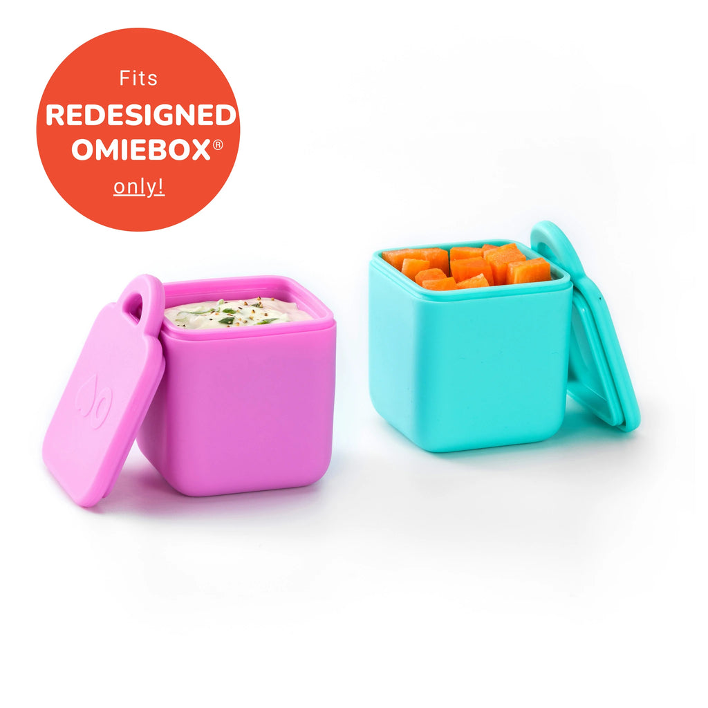 Omie Silicone Dip Containers for OmieBox V2, Set of 2 Pink / Teal OMSILC301