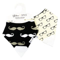 Glitter & Spice Double Sided Organic Chew Bib - Moustache / Specs Glitter & Spice Double Sided Organic Chew Bib - Moustache / Specs 