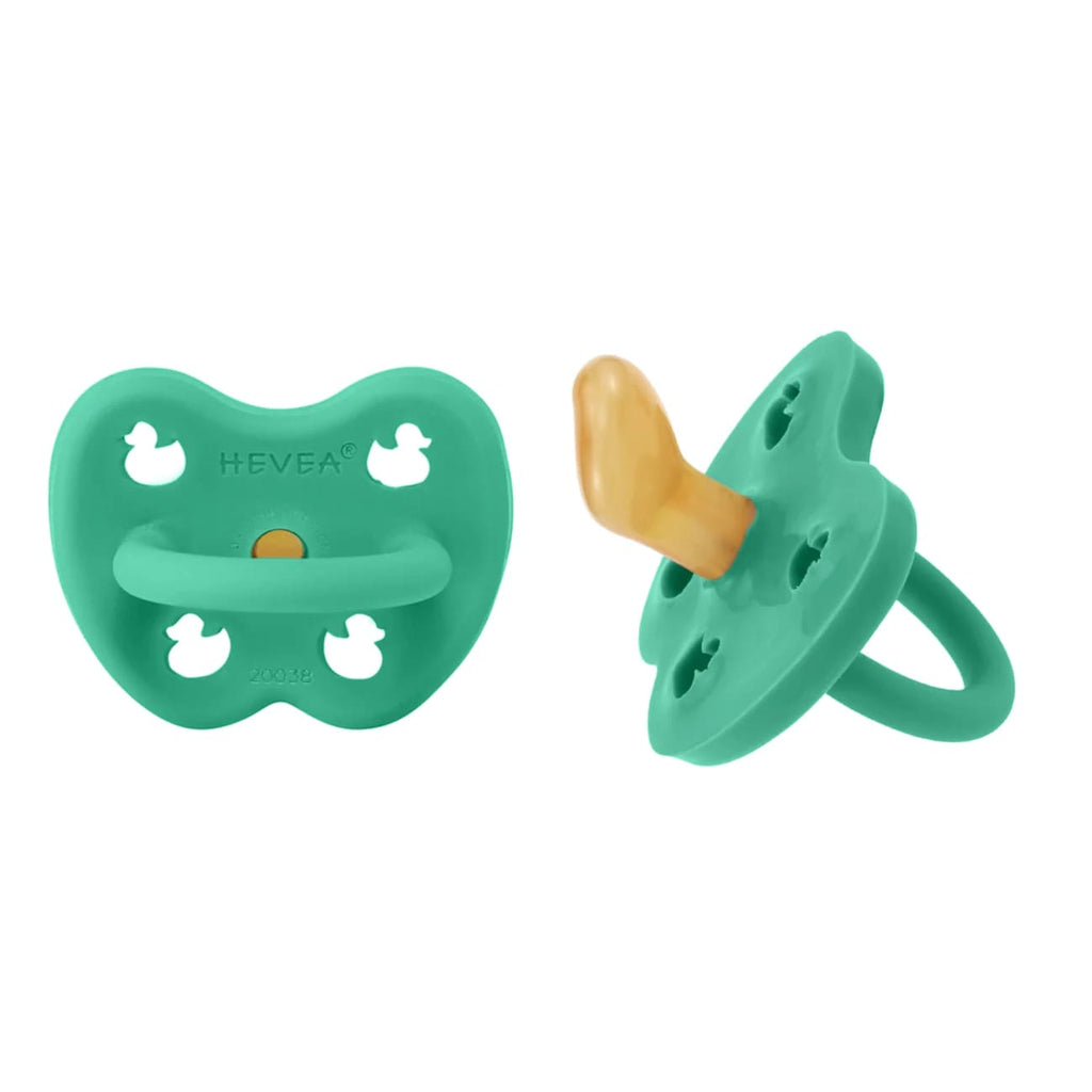 Hevea Natural Rubber Pacifier Orthodontic 3-36 Months Two-pack Pop of Green HE-CP-O-2PK-PG-PG-3-36