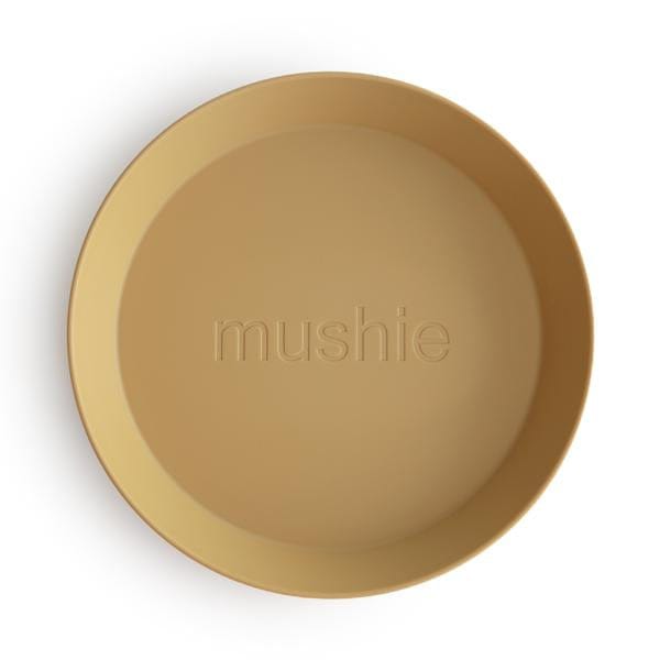 Mushie Round Plates, Set of 2 (Mustard) Mushie Round Plates, Set of 2 (Mustard) 