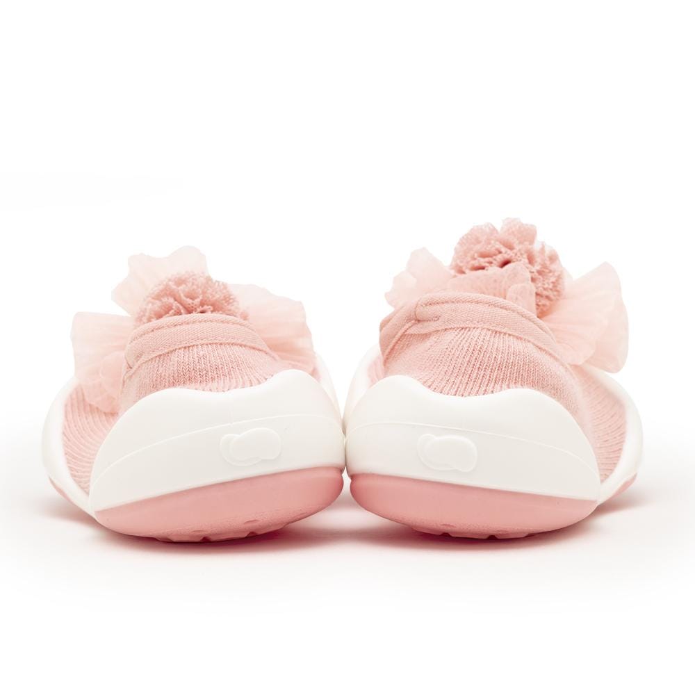 Komuello Flat Pompom Flower Baby Rubber Sole Sock Shoes Komuello Flat Pompom Flower Baby Rubber Sole Sock Shoes 