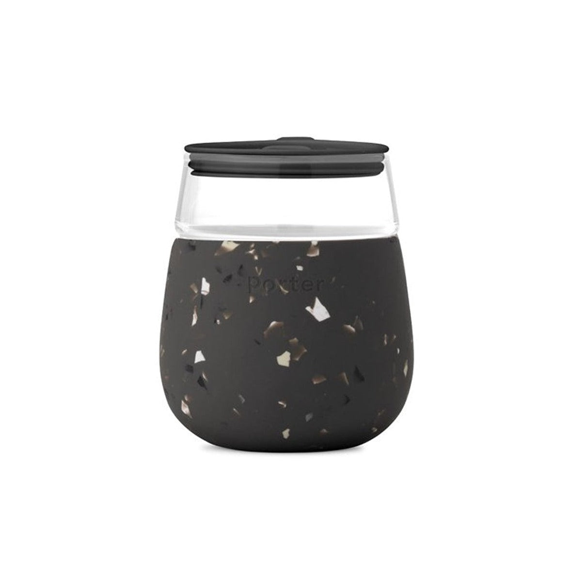 W&P Porter Glass Terazzo Tumbler 444ml Charcoal WP-PCG-TZCH